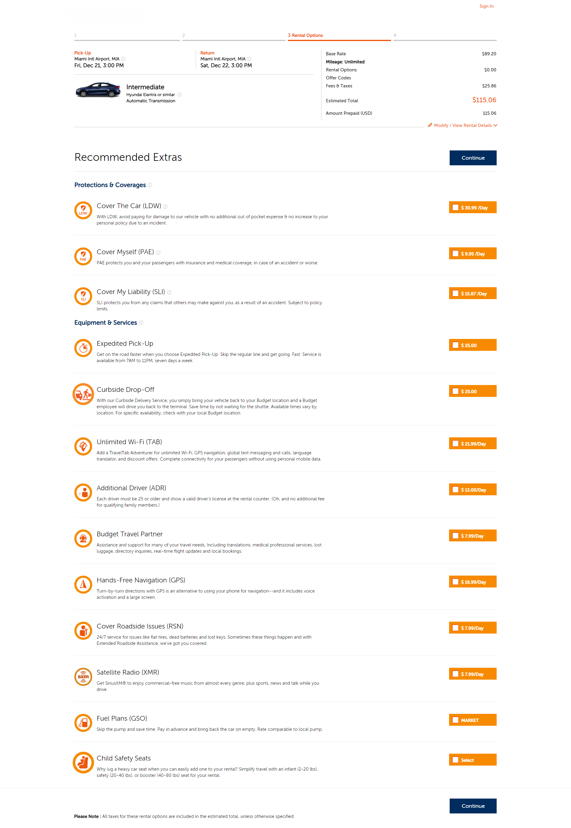 Car Rental Packages Page